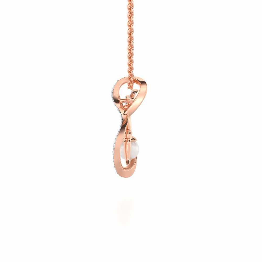 Calm Angel Silver Pendant - Rose Gold - Image 4