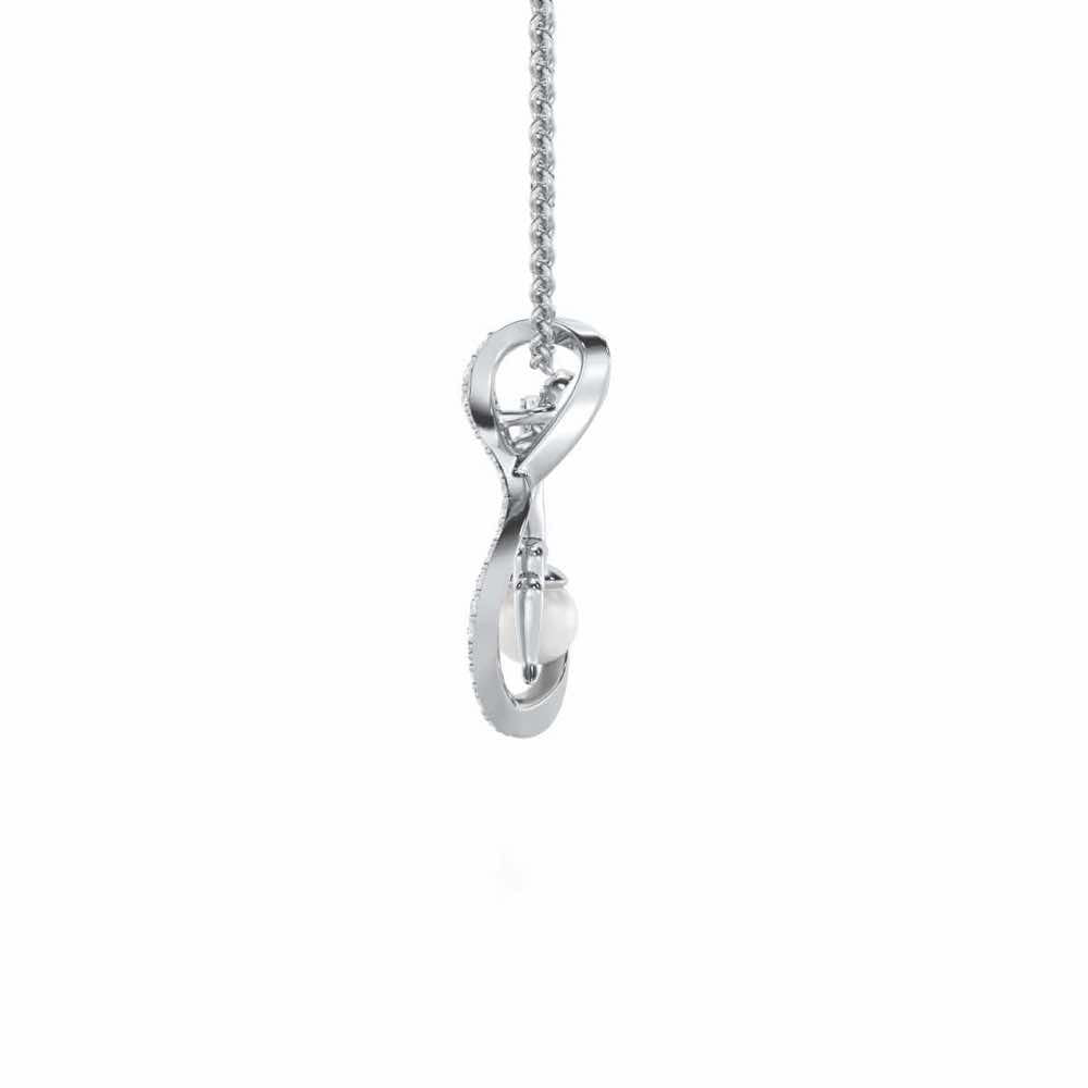 Calm Angel Silver Pendant - White Gold - Image 4