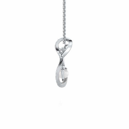 Calm Angel Silver Pendant - White Gold - Image 4