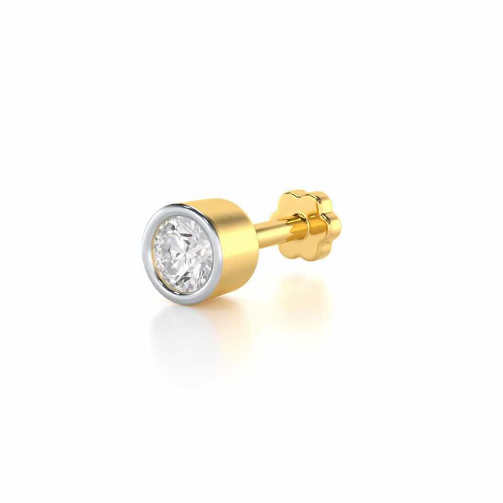 Calm Essence Silver Nosepin - Yellow Gold - Image 2