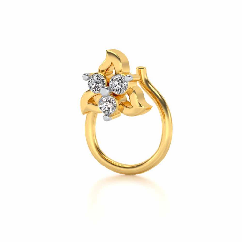 Calytrix Silver Nosepin - Yellow Gold - Image 3