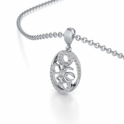 Cancer Silver Pendant - White Gold - Image 1