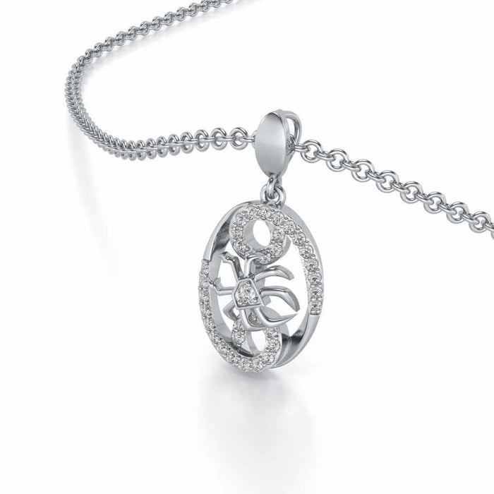 Cancer Silver Pendant - White Gold - Image 1