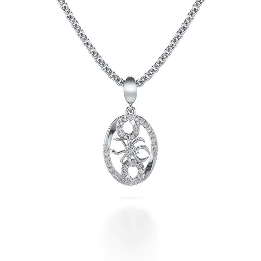 Cancer Silver Pendant - White Gold - Image 2