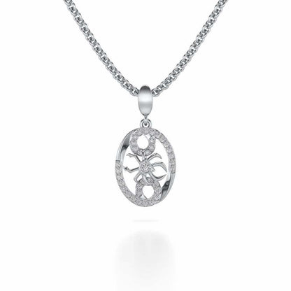 Cancer Silver Pendant - White Gold - Image 2