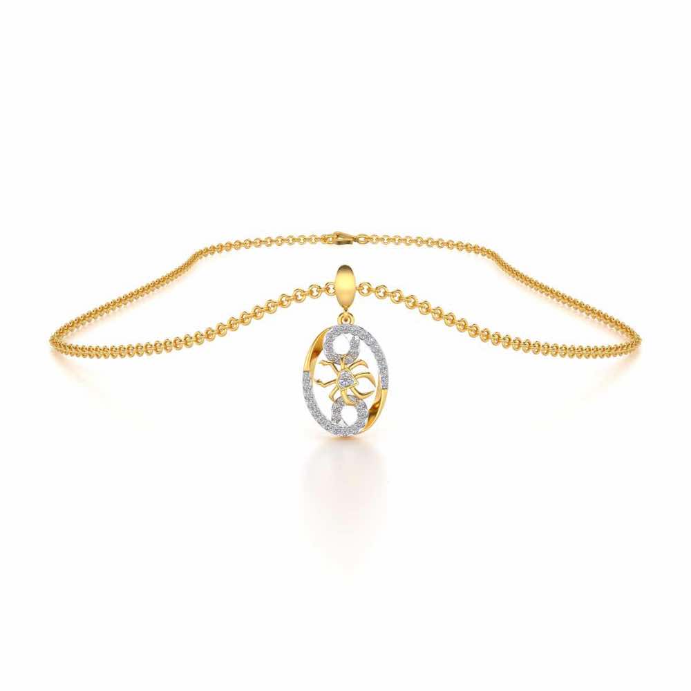 Cancer Silver Pendant - Yellow Gold - Image 3