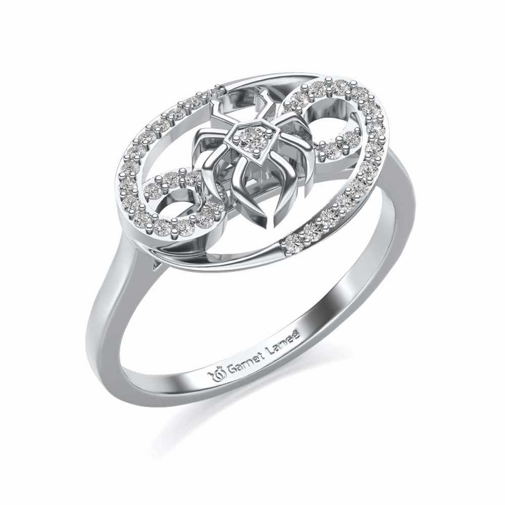 Cancer Silver Ring - White Gold - Image 1