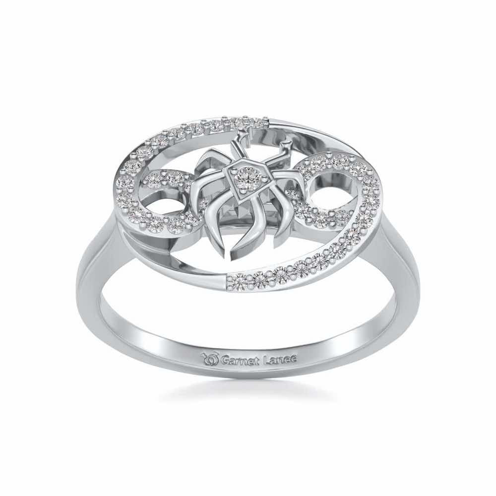 Cancer Silver Ring - White Gold - Image 2