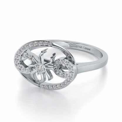 Cancer Silver Ring - White Gold - Image 3