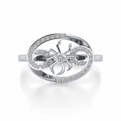 Cancer Silver Ring - White Gold - Image 5