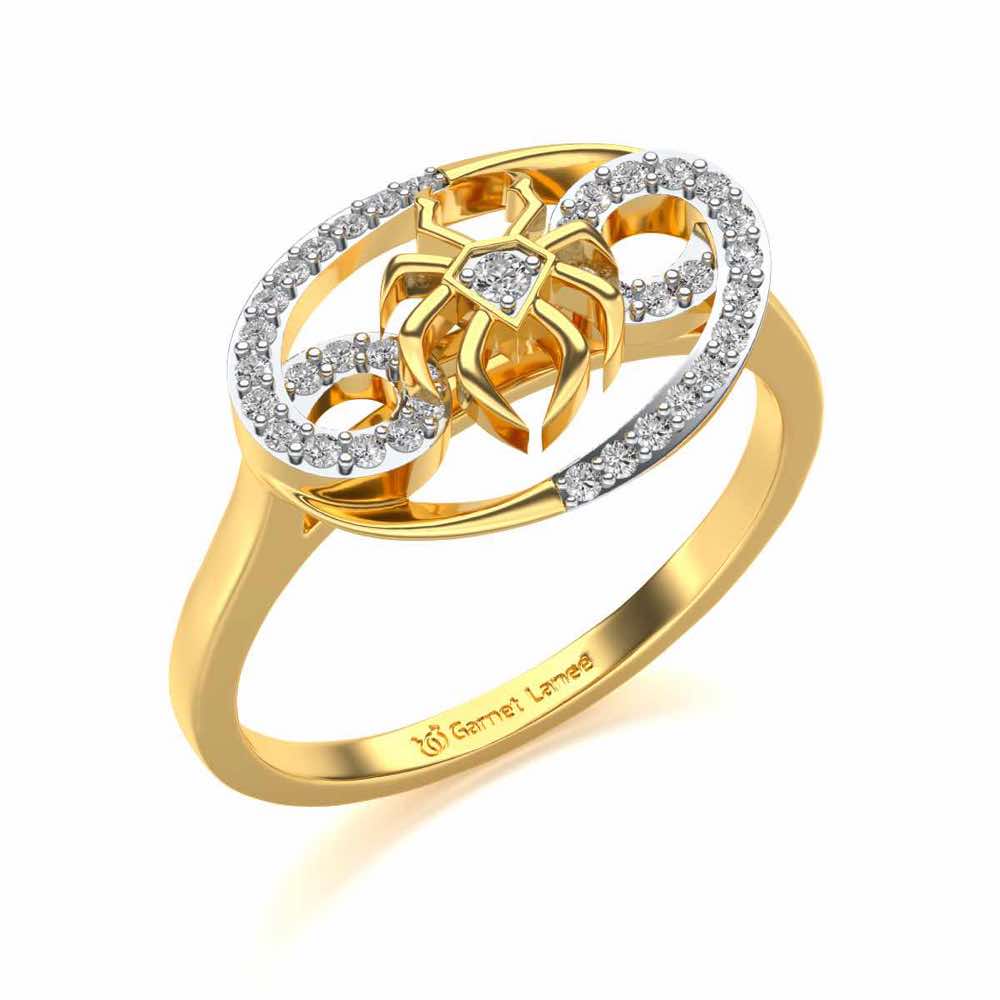 Cancer Silver Ring - Yellow Gold - Image 1