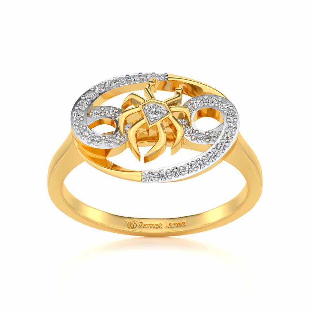Cancer Silver Ring - Yellow Gold - Image 2