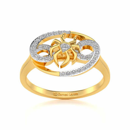 Cancer Silver Ring - Yellow Gold - Image 2