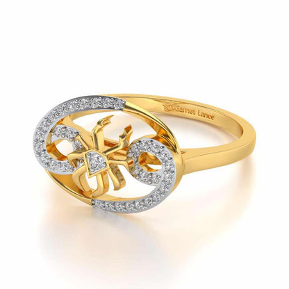 Cancer Silver Ring - Yellow Gold - Image 3