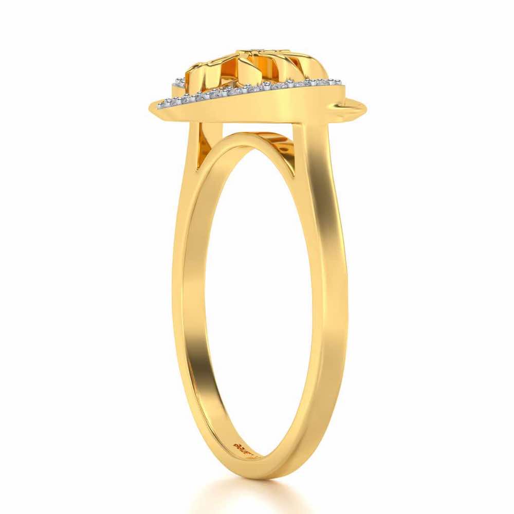 Cancer Silver Ring - Yellow Gold - Image 4