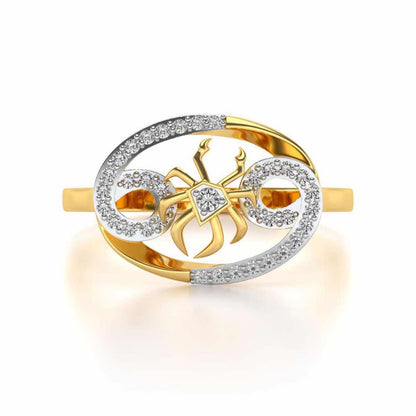 Cancer Silver Ring - Yellow Gold - Image 5