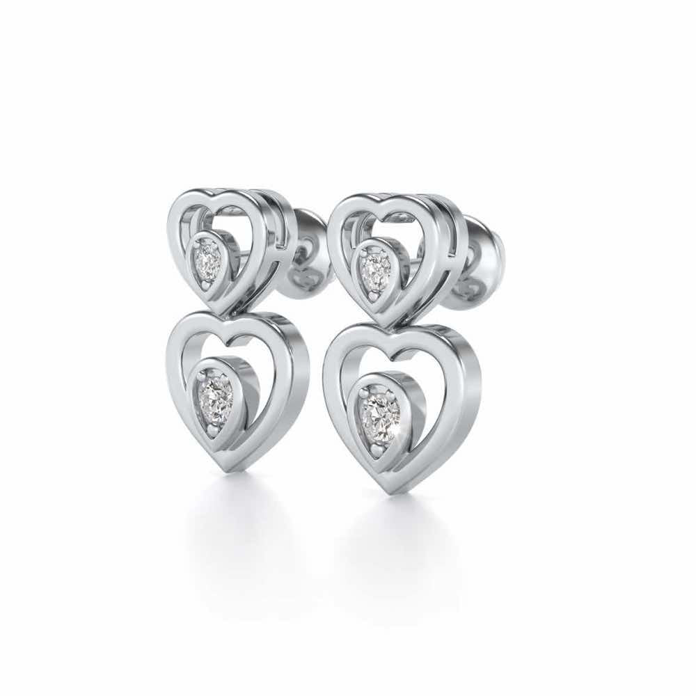 Candalini Silver Earrings - White Gold - Image 2