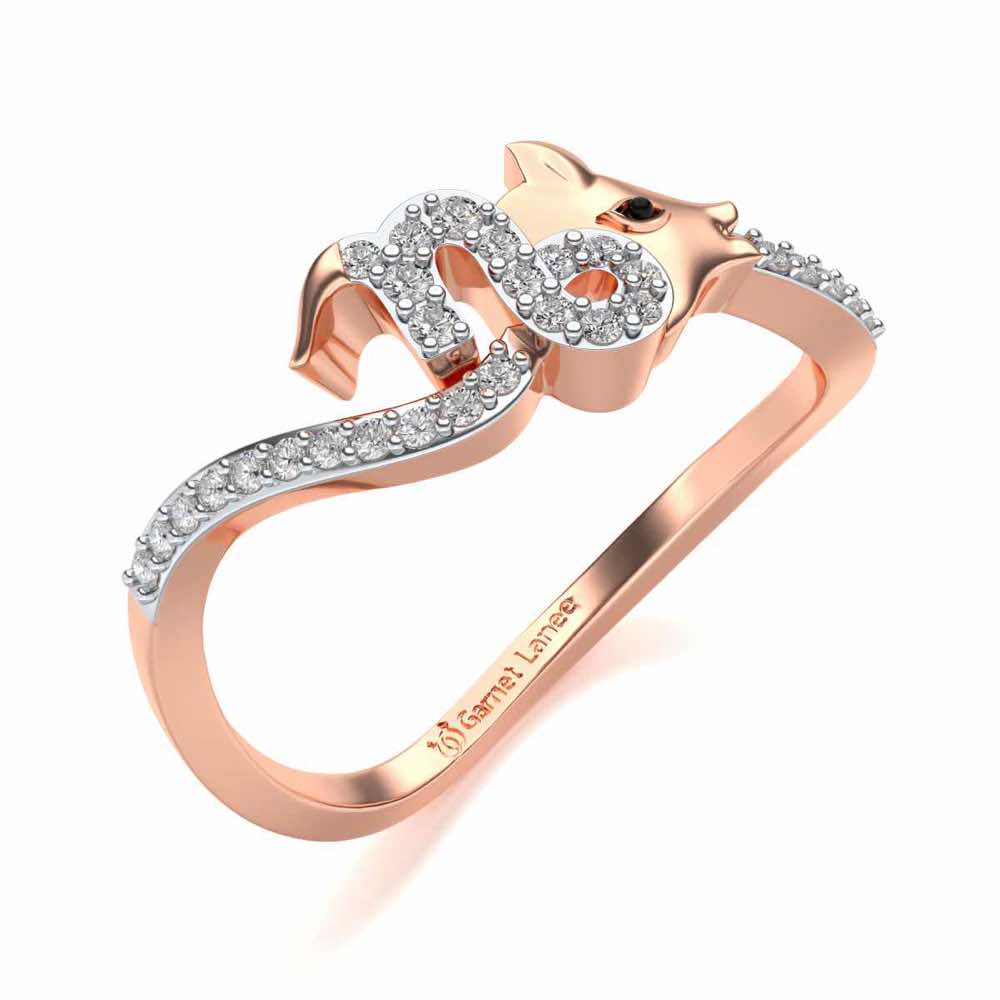 Capricorn Silver Ring - Rose Gold - Image 1