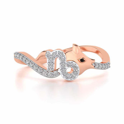 Capricorn Silver Ring - Rose Gold - Image 5