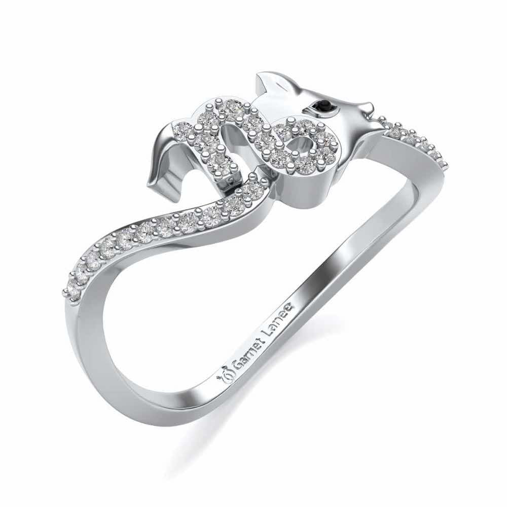 Capricorn Silver Ring - White Gold - Image 1