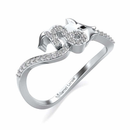 Capricorn Silver Ring - White Gold - Image 1