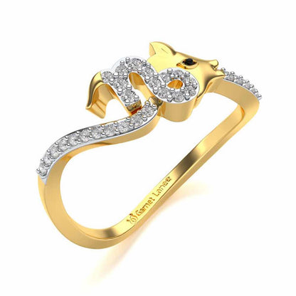 Capricorn Silver Ring - Yellow Gold - Image 1