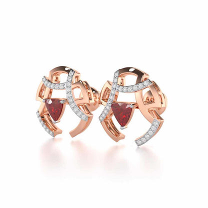 Captivating Cadence Garnet Silver Earrings - Rose Gold - Image 3
