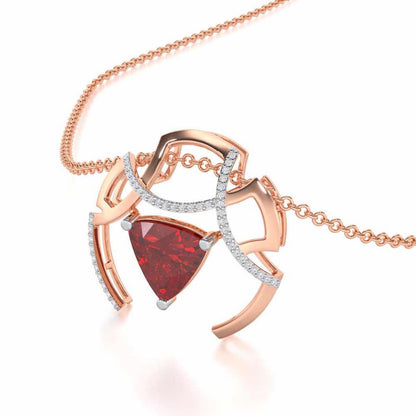 Captivating Cadence Garnet Silver Pendant - Rose Gold - Image 1
