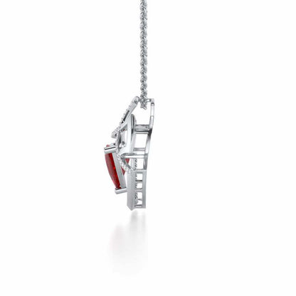 Captivating Cadence Garnet Silver Pendant - White Gold - Image 4