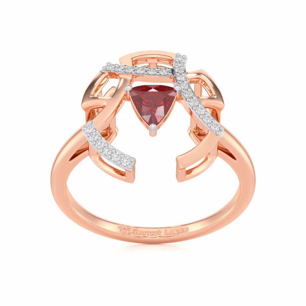 Captivating Cadence Garnet Silver Rings - Rose Gold - Image 2