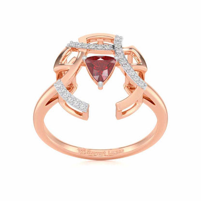 Captivating Cadence Garnet Silver Rings - Rose Gold - Image 2