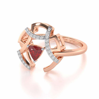 Captivating Cadence Garnet Silver Rings - Rose Gold - Image 3