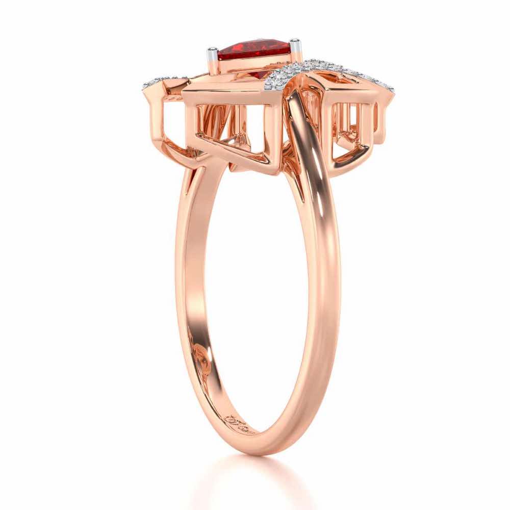 Captivating Cadence Garnet Silver Rings - Rose Gold - Image 4