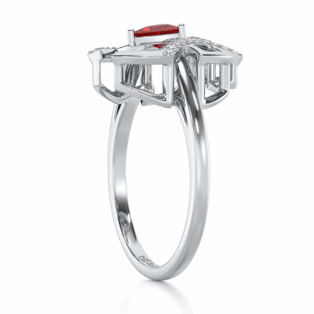 Captivating Cadence Garnet Silver Rings - White Gold - Image 4