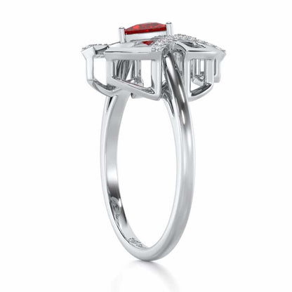 Captivating Cadence Garnet Silver Rings - White Gold - Image 4