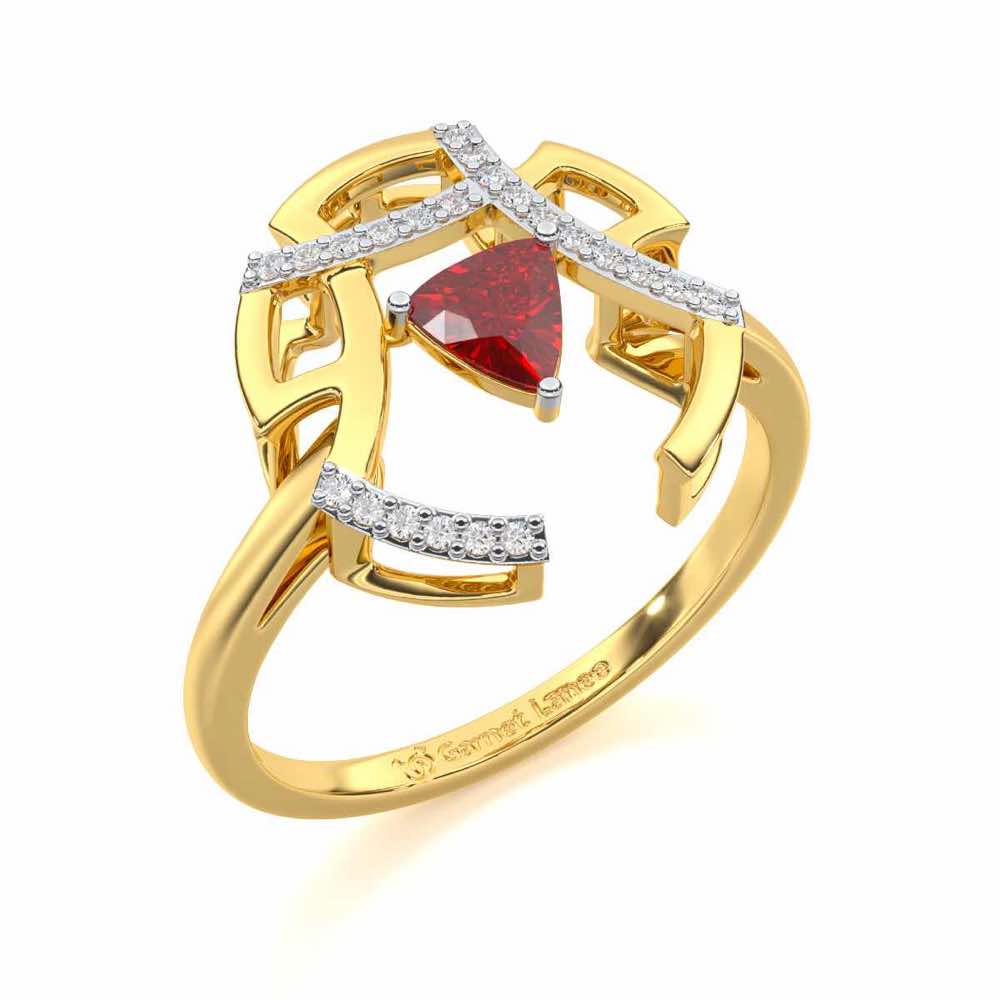 Captivating Cadence Garnet Silver Rings - Yellow Gold - Image 1