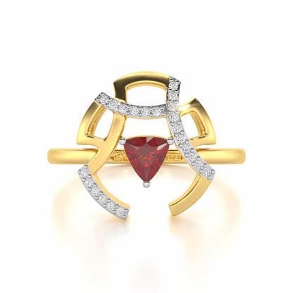 Captivating Cadence Garnet Silver Rings - Yellow Gold - Image 5