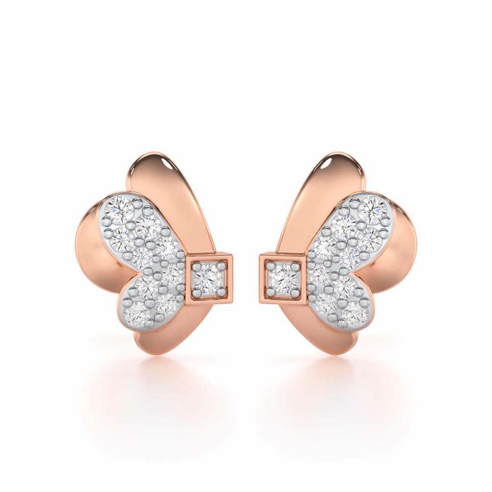 Captivating Charisma Silver Stud Earrings - Rose Gold - Image 1