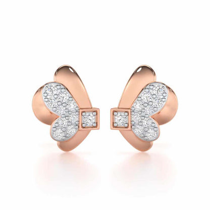 Captivating Charisma Silver Stud Earrings - Rose Gold - Image 1