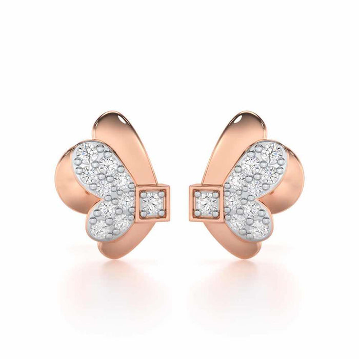 Captivating Charisma Silver Stud Earrings - Rose Gold - Image 1