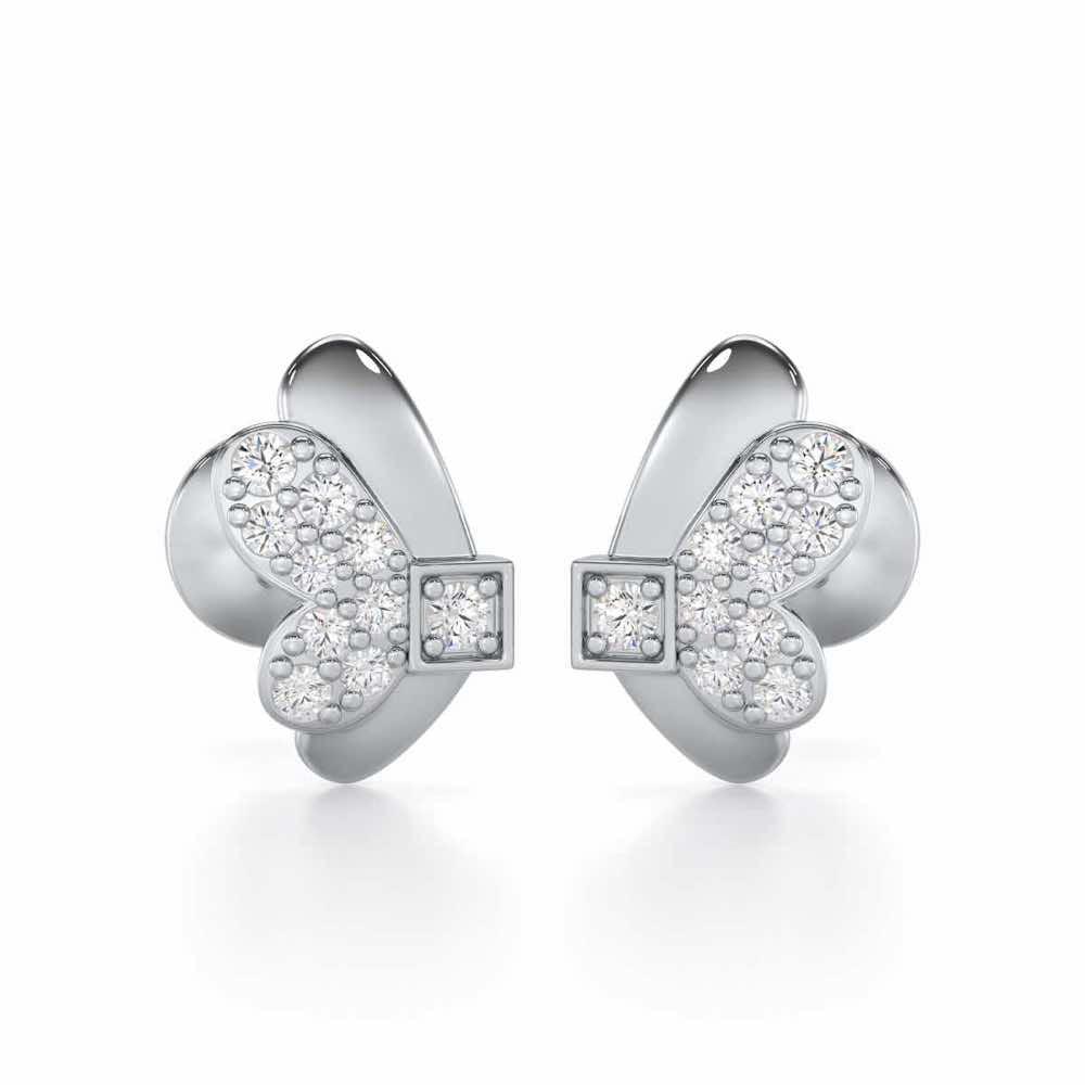 Captivating Charisma Silver Stud Earrings - White Gold - Image 1