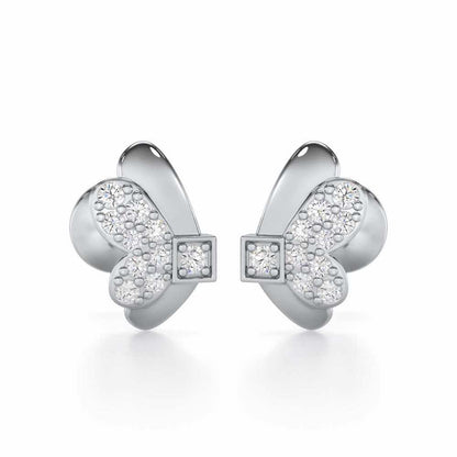 Captivating Charisma Silver Stud Earrings - White Gold - Image 1