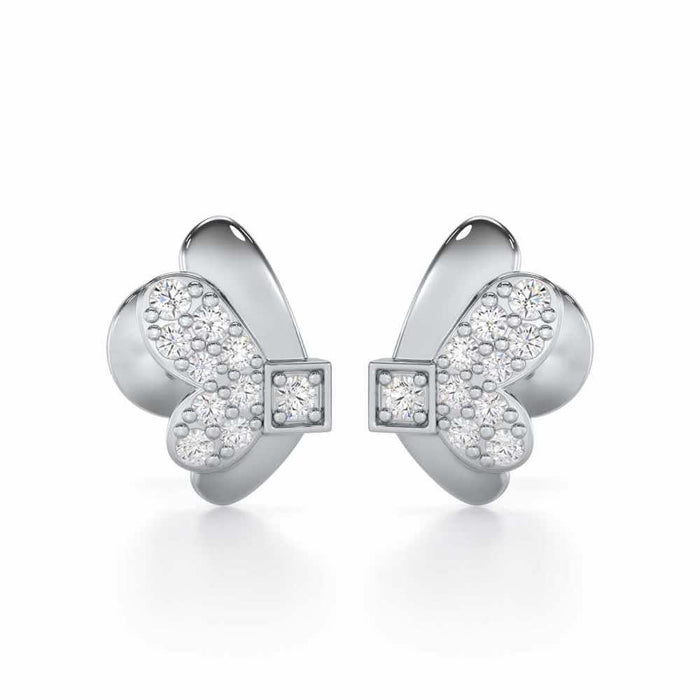 Captivating Charisma Silver Stud Earrings - White Gold - Image 1