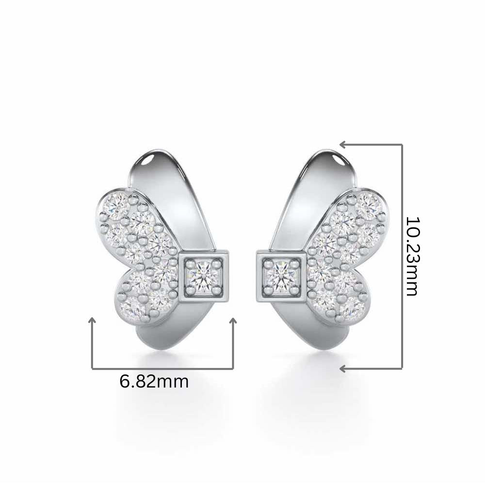 Captivating Charisma Silver Stud Earrings - White Gold - Image 2