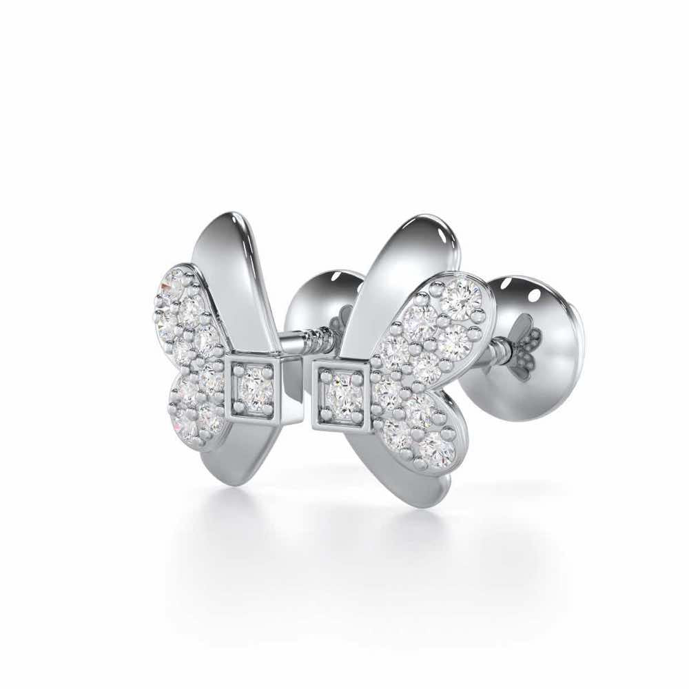 Captivating Charisma Silver Stud Earrings - White Gold - Image 3