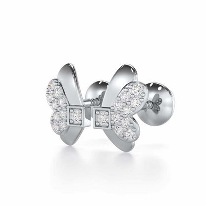 Captivating Charisma Silver Stud Earrings - White Gold - Image 3