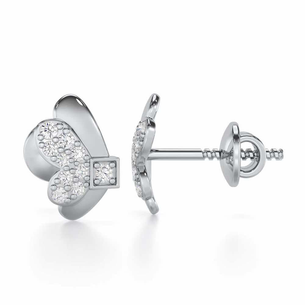Captivating Charisma Silver Stud Earrings - White Gold - Image 4
