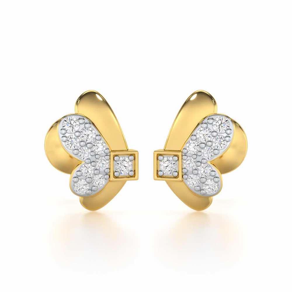 Captivating Charisma Silver Stud Earrings - Yellow Gold - Image 1
