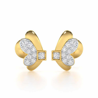 Captivating Charisma Silver Stud Earrings - Yellow Gold - Image 1