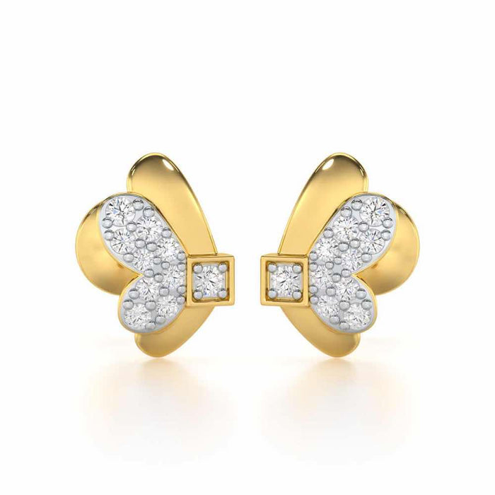Captivating Charisma Silver Stud Earrings - Yellow Gold - Image 1